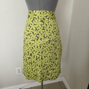 Lane Bryant Floral Pencil Skirt - Lime and Brown